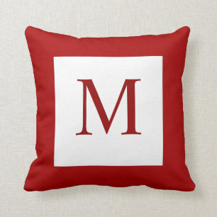 Rotes Monogramm-Kissen Kissen