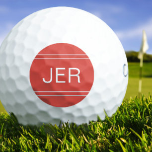 Rotes monogrammiertes initial personalisierter Gol Golfball