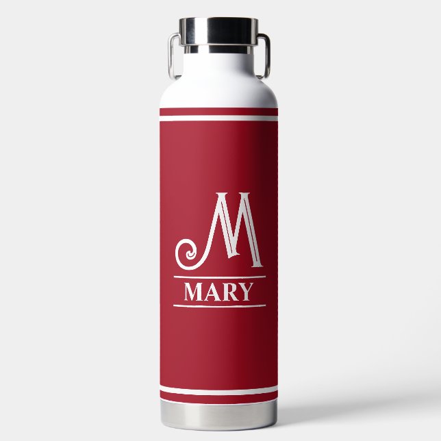 Rotes monogrammiertes  trinkflasche (Vorderseite)