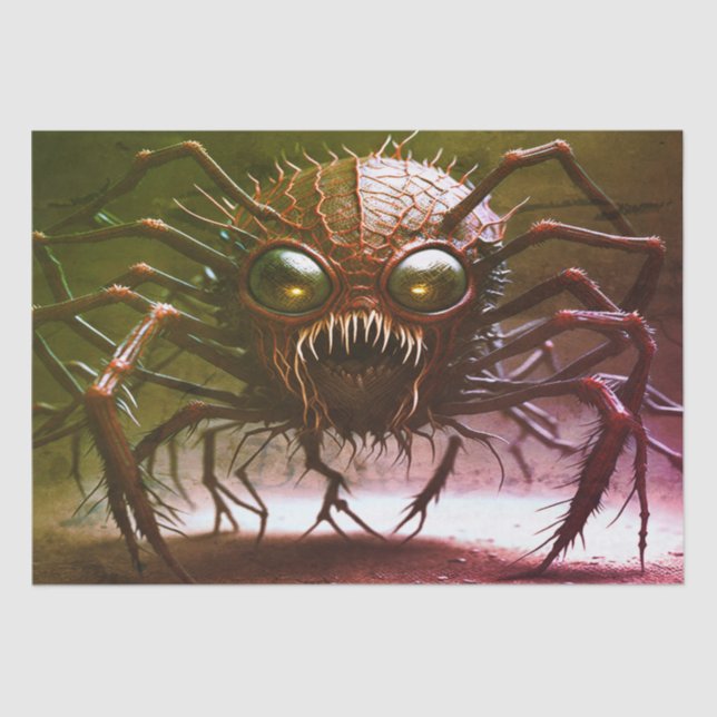 Rotes Monster Halloween-Tissue Seidenpapier (Vorderseite)