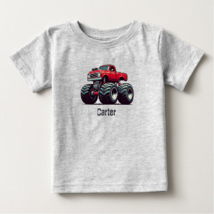 Rotes Monstertruck  Baby T-shirt