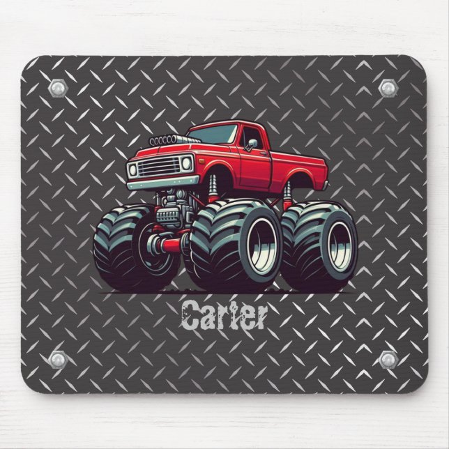 Rotes Monstertruck Mousepad (Vorne)
