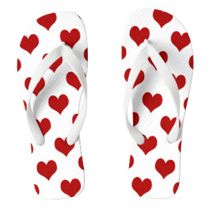 Rotes Mosaik-Herzmuster Flip Flops