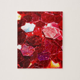 Rotes Mosaikhexagon abstrakt glänzende Glitzer-Mus Puzzle