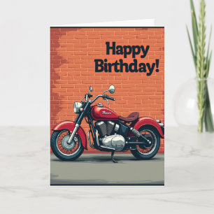Rotes Motorrad-Geburtstagskarte Karte