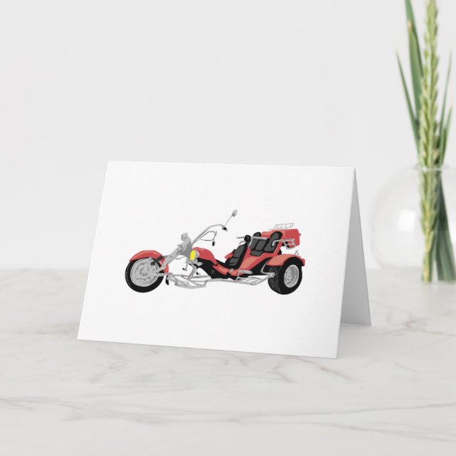 rotes Motorrad trike Karte (Vorderseite)