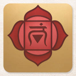 Rotes Muladhara Wurzelchakra Gold Untersetzer Set