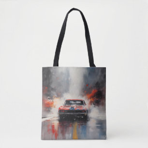 Rotes Muscle Car von vorne