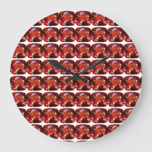 Rotes Muster Große Wanduhr