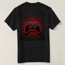Rotes Neon-Gaming-Controller-Cyber-Schaltkreis-T-S T-Shirt