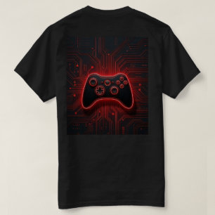 Rotes Neon-Gaming-Controller-Cyber-Schaltkreis-T-S T-Shirt