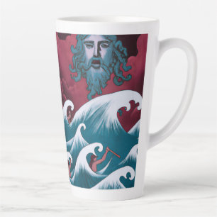 Rotes Neptun-Ölgemälde Milchtasse