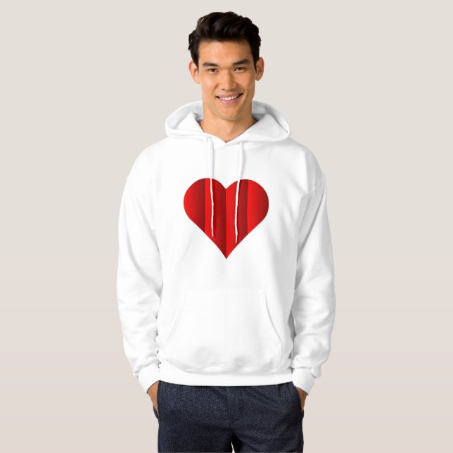 Rotes Niedliches Herzlogo Hoodie (Vorne ganz)