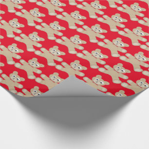 Rotes niedliches Teddy-Bärn-Muster Geschenkpapier