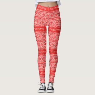 Rotes nordisches leggings