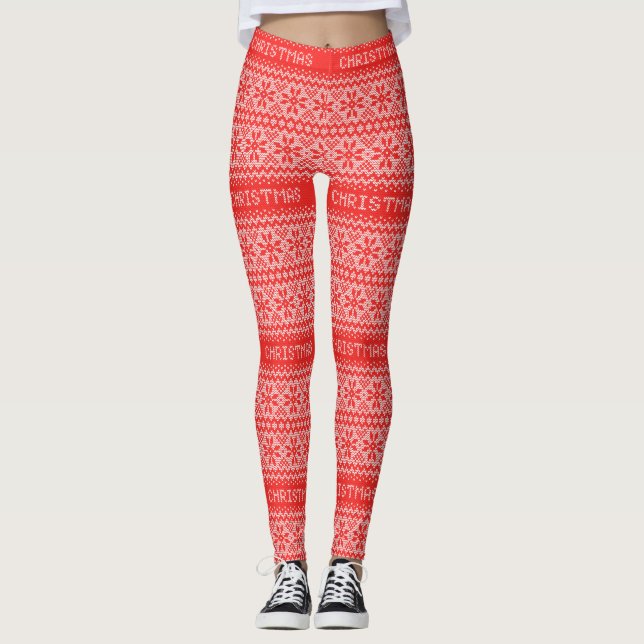 Rotes nordisches leggings (Vorderseite)