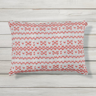 ROTES NORDISCHES STRICKMUSTER Outdoor-Kissen Kissen Für Draußen