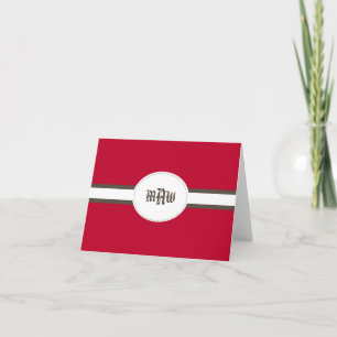 Rotes Notecard (gefaltet) Feiertagskarte