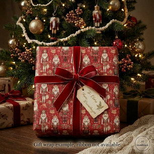 Rotes Nussknacker-Muster Weihnachten Geschenkpapier