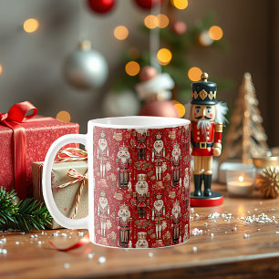 Rotes Nussknacker-Muster Weihnachten Kaffeetasse