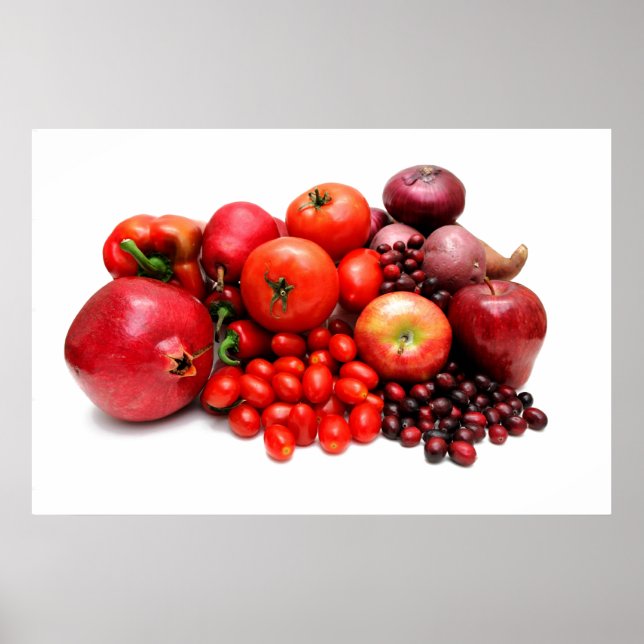 Rotes Obst und Gemüse Poster (Vorne)