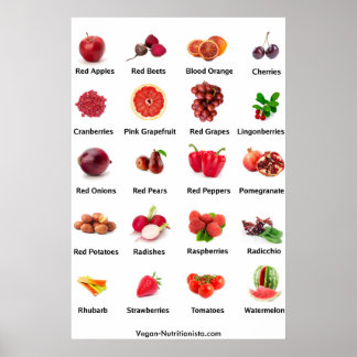 Rotes Obst und Gemüse Poster