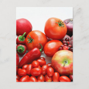 Rotes Obst und Gemüse Postkarte