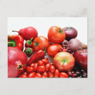 Rotes Obst und Gemüse Postkarte
