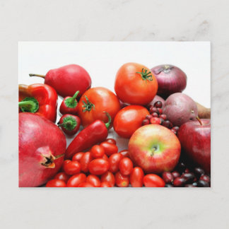 Rotes Obst und Gemüse Postkarte