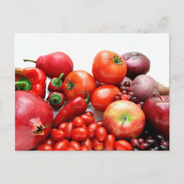Rotes Obst und Gemüse Postkarte (Vorderseite)