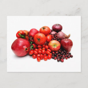 Rotes Obst und Gemüse Postkarte