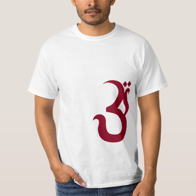 Rotes Om Symbol T-Shirt (Vorderseite)