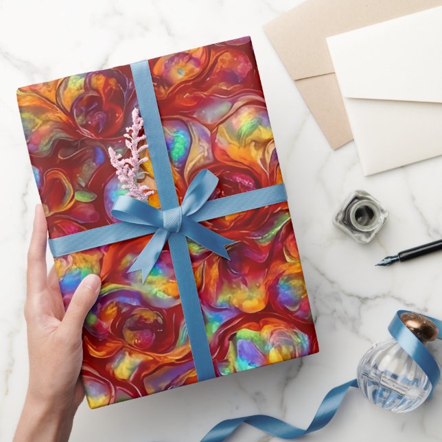 Rotes Opal-Geschenk Geschenkpapier (Schenken)