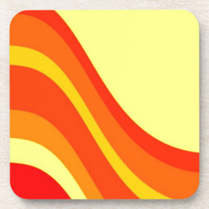 Rotes Orange und Gelb Getränkeuntersetzer