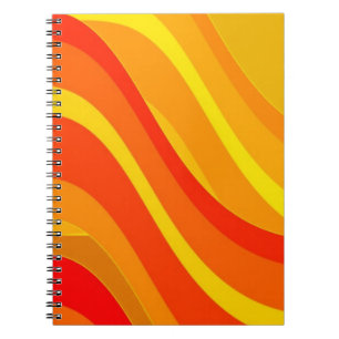 Rotes Orange- und Gelb-Notebook Notizblock