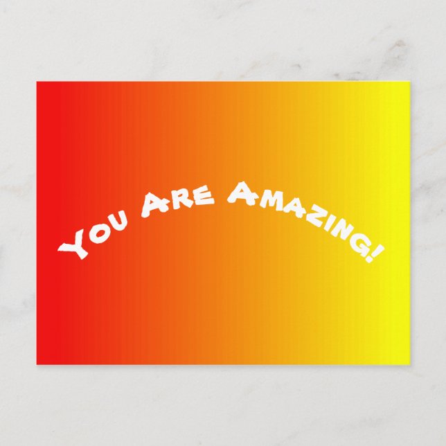 Rotes Orange und Gelbes Ombre Postkarte (Vorderseite)