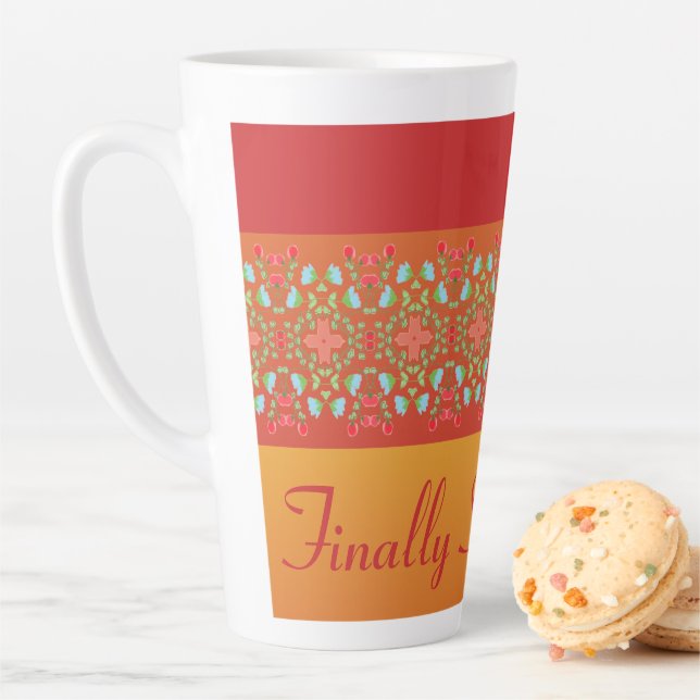 Rotes Orange und Gold Milchtasse (Beispiel)