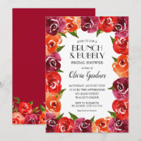 Rotes Orangenglätter Wasserfarben Blume Brautparty