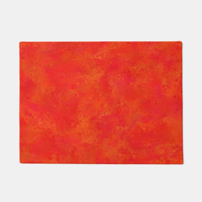 Rotes Oranges Abstraktes Muster Fußmatte (Vorderseite)
