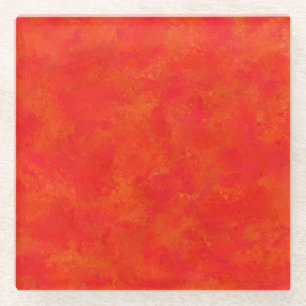 Rotes Oranges Abstraktes Muster Glasuntersetzer
