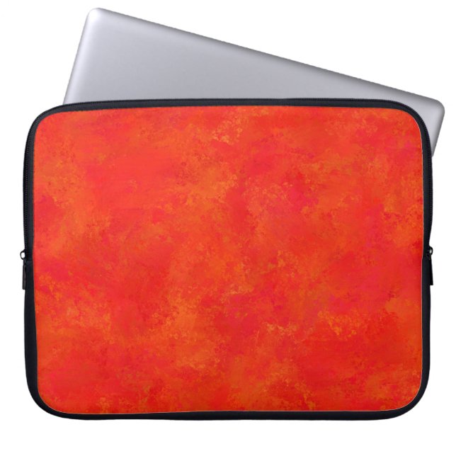 Rotes Oranges Abstraktes Muster Laptopschutzhülle (Vorderseite)