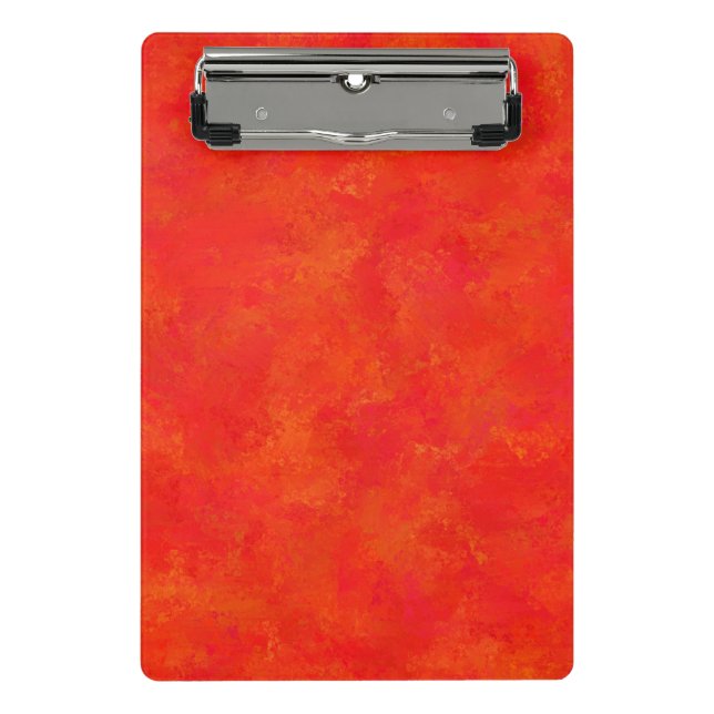 Rotes Oranges Abstraktes Muster Mini Klemmbrett (Vorderseite)