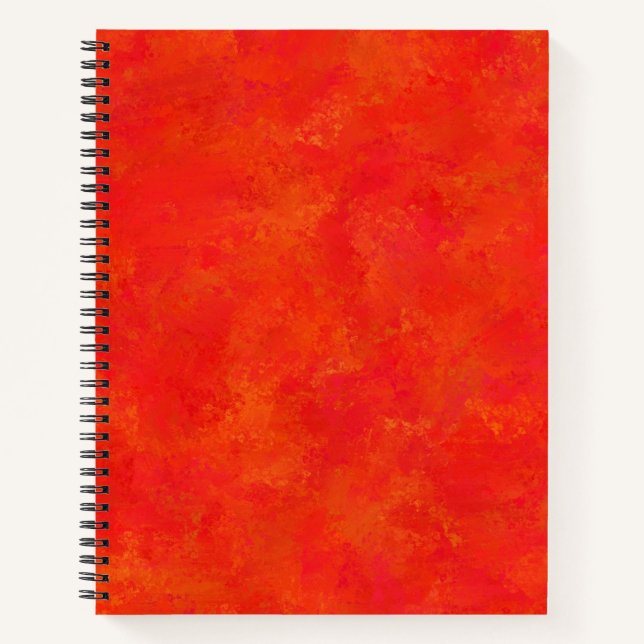 Rotes oranges abstraktes Muster Notizbuch (Vorderseite)
