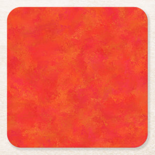 Rotes Oranges Abstraktes Muster Rechteckiger Pappuntersetzer