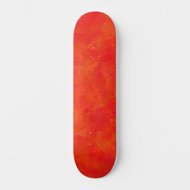 Rotes oranges abstraktes Muster Skateboard (Vorderseite)