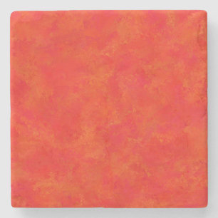Rotes Oranges Abstraktes Muster Steinuntersetzer