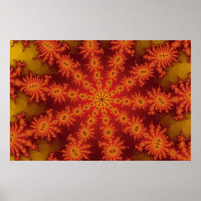 Rotes Oranges Dekastell-Plakat Poster (Vorne)