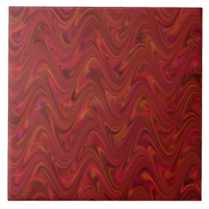 Rotes Oranges Welligen Abstraktes Muster Fliese