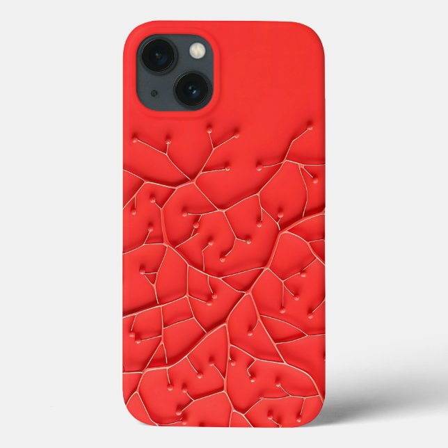 Rotes Organisches Design iPhone-Case mit kühner Te Case-Mate iPhone Hülle (Rückseite)