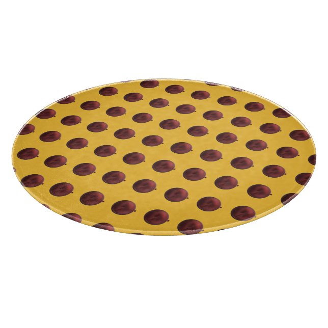 Rotes Ornament aus Gold Schneidebrett (Ecke)